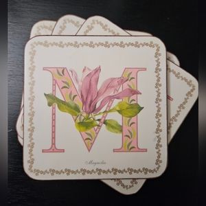 M is for Magnolia Vintage Pimpernel Coasters